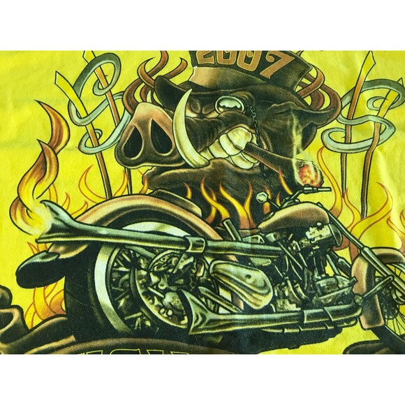 Myrtle Beach Spring Rally T-Shirt Motorcycle 2007 High On The Hawg Biker Harley - Picture 3 of 12